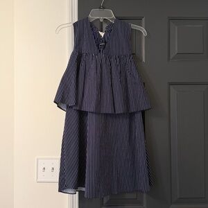 English Factory navy and white tiered dress
